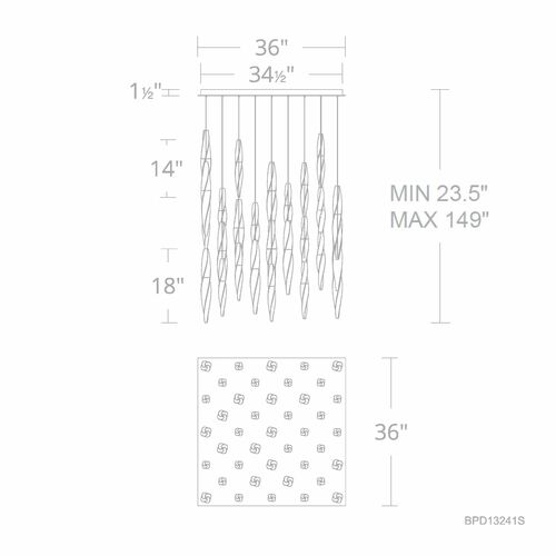 Schonbek Beyond Kindjal Polished Nickel LED Multi-Light Pendant