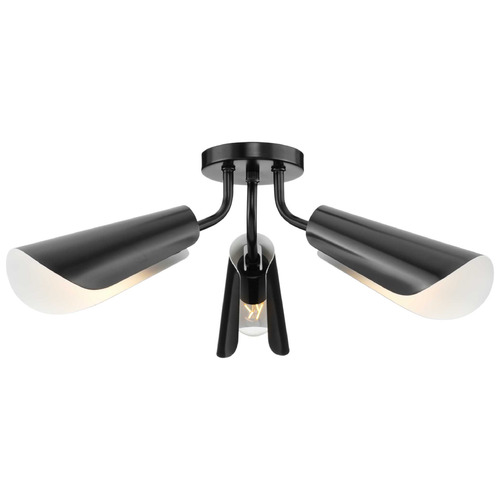Progress Lighting Dalton 2-Light Matte Black Semi-Flush Mount