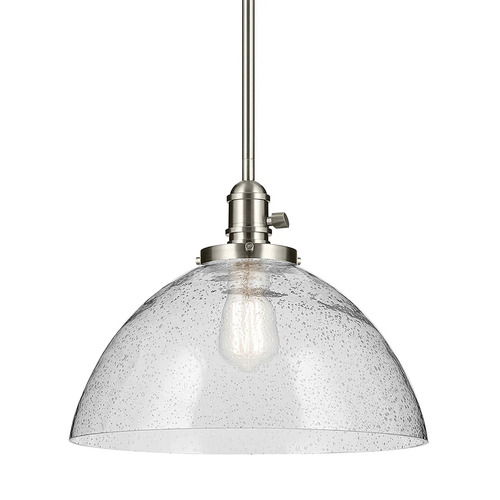 Kichler Lighting Avery Brushed Nickel Pendant Light with Bowl / Dome Shade