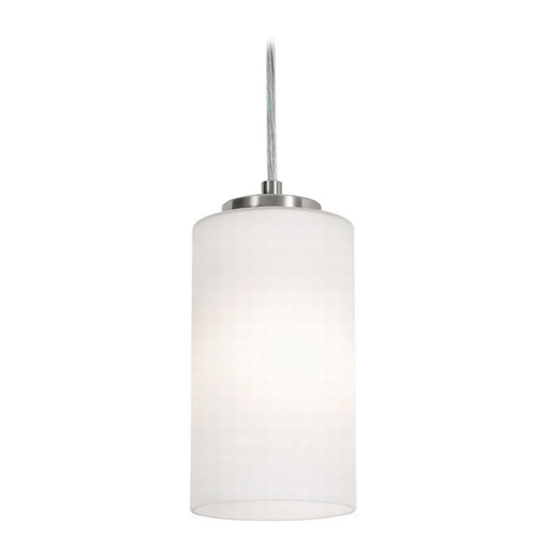 Afx Lighting Leo Satin Nickel Mini-Pendant Light with Cylindrical Shade