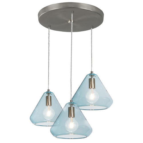 Afx Lighting Armitage Satin Nickel Multi-Light Pendant with Conical Shade