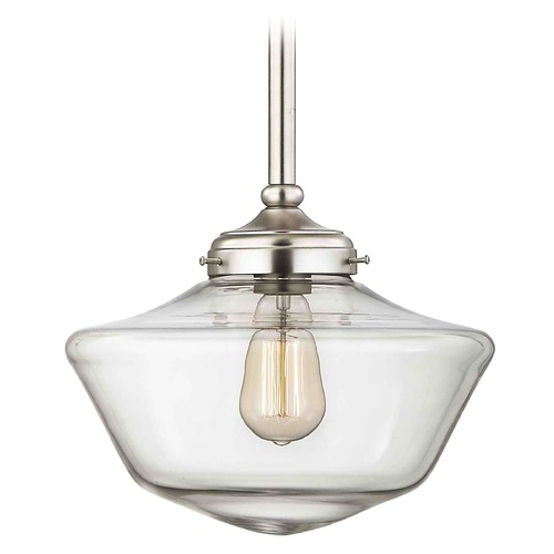 12-Inch Clear Glass Schoolhouse Pendant Light