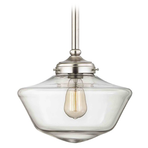 Design Classics Lighting 12-Inch Clear Glass Schoolhouse Pendant Light FA4-09 / GA12-CL