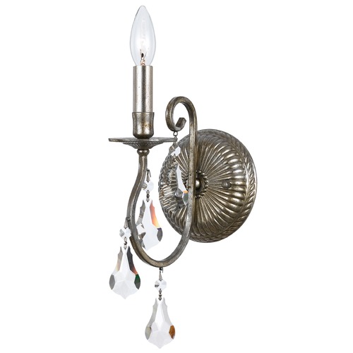 Crystorama Lighting Ashton Olde Silver Sconce