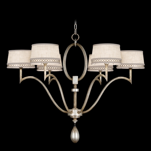Fine Art Lamps Allegretto Silver Platinized Silver Leaf with Subtle Brown Highlights Chandelier