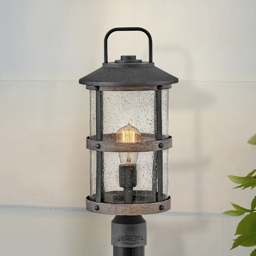 Hinkley Lakehouse 18.75-Inch Aged Zinc & Driftwood Grey Post Light by Hinkley Lighting 2687DZ