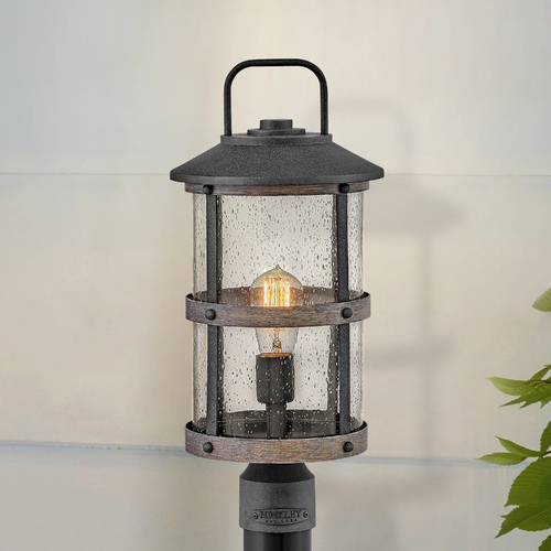 Lakehouse 18.75-Inch Aged Zinc & Driftwood Grey Post Light by Hinkley Lighting