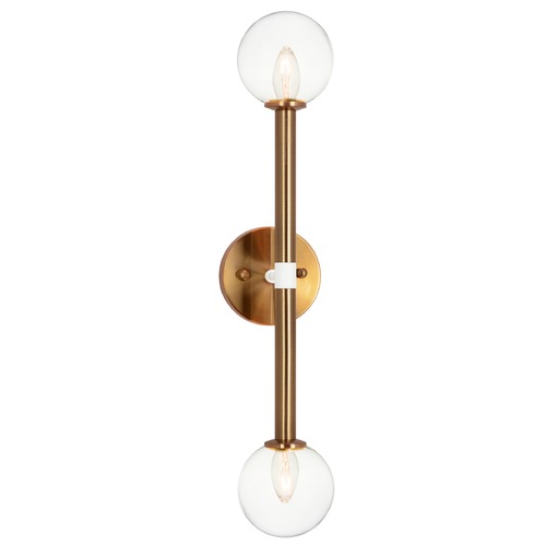 Matteo Lighting Stellar Aged Gold & Matte White Sconce by Matteo Lighting W75322AGCL