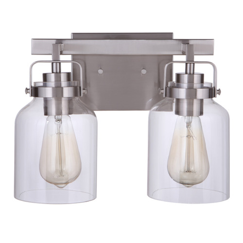 Foxwood Brushed Polished Nickel Bathroom Light by Craftmade Lighting