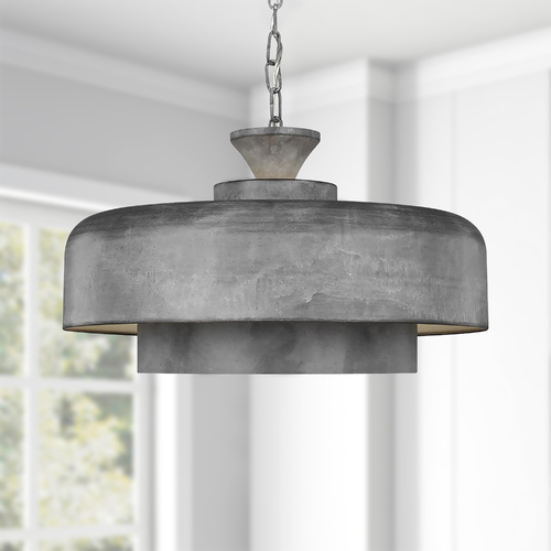 Haymarket Weathered Galvanized Pendant by Visual Comfort Studio