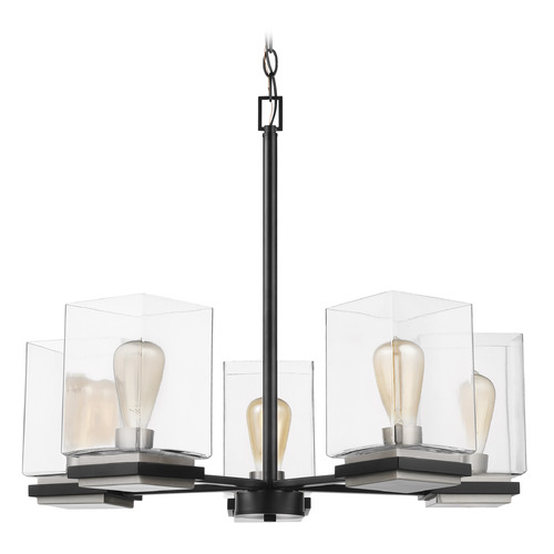 Crossroads 5-Light Chandelier in Matte Black by Nuvo Lighting