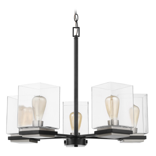 Nuvo Lighting Crossroads 5-Light Chandelier in Matte Black by Nuvo Lighting 60-7656