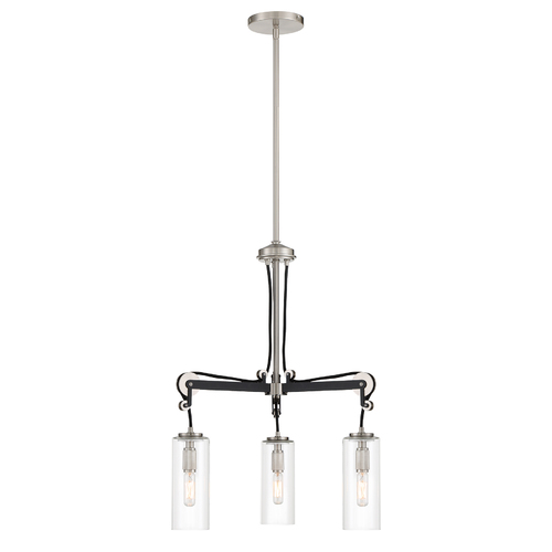 Pullman Junction 3-Light Chandelier in Nickel & Coal by Minka Lavery