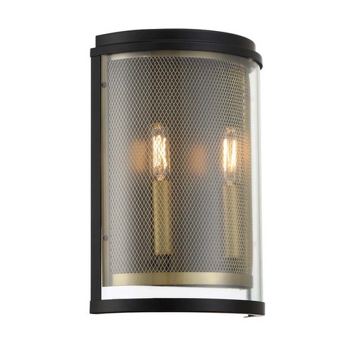 SoHo 2-Light Wall Sconce in Coal & Soft Brass by Metropolitan