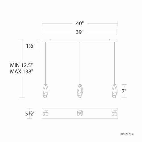 Schonbek Beyond Schonbek Beyond Martini Aged Brass LED Multi-Light Pendant BPD20203LO-AB