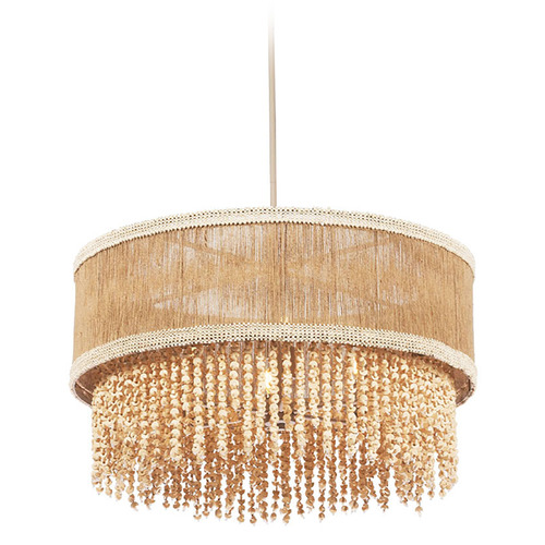 Kalco Lighting Naturale Jute Pendant Light with Drum Shade