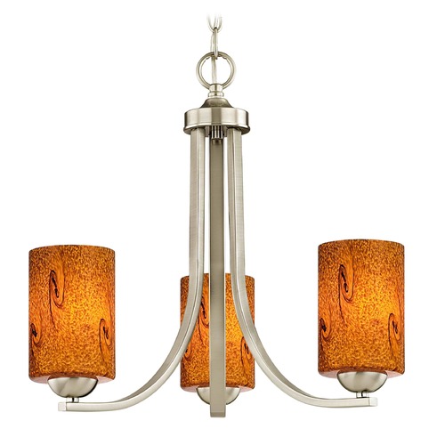 Design Classics Lighting Satin Nickel Mini-Chandelier 5843-09 GL1001C