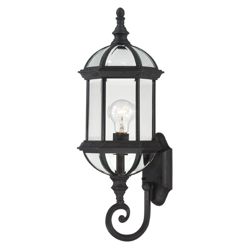 Boxwood Textured Black Outdoor Wall Light by Nuvo Lighting