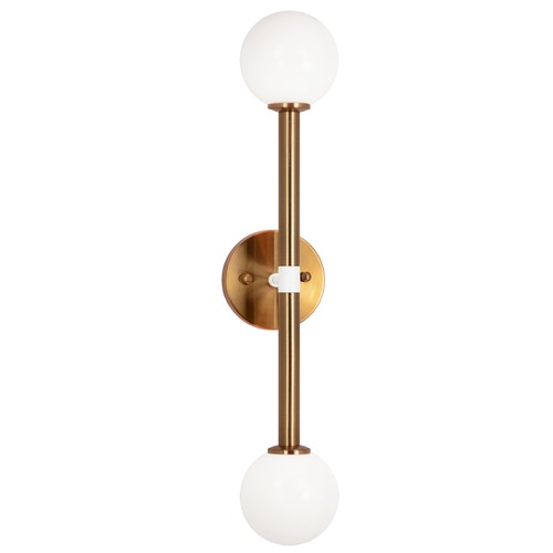 Matteo Lighting Stellar Aged Gold & Matte White Sconce by Matteo Lighting W75322AGOP