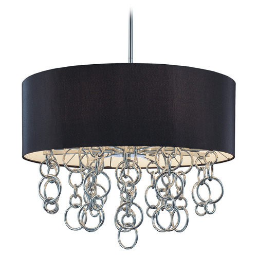 George Kovacs Lighting George Kovacs Ringlets Chrome Pendant Light with Drum Shade P400-0-077