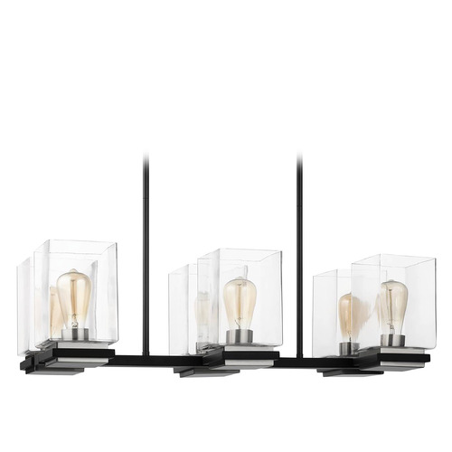 Crossroads 6-Light Linear Pendant in Matte Black by Nuvo Lighting