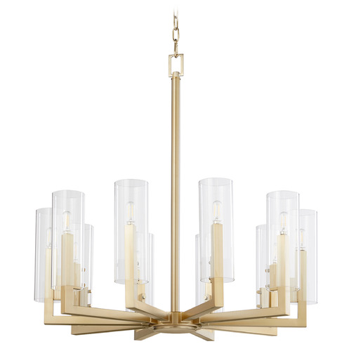 Harbin Aged Brass Chandelier by Quorum Lighting