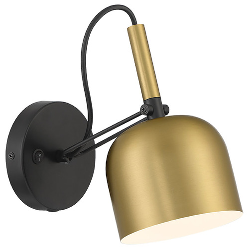 Access Lighting Ponti Antique Brushed Brass & Black LED Switched Sconce by Access Lighting 72018LEDD-AWB