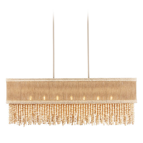 Kalco Lighting Naturale Jute Island Light with Oval Shade