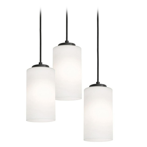 Afx Lighting Leo Black Multi-Light Pendant with Cylindrical Shade