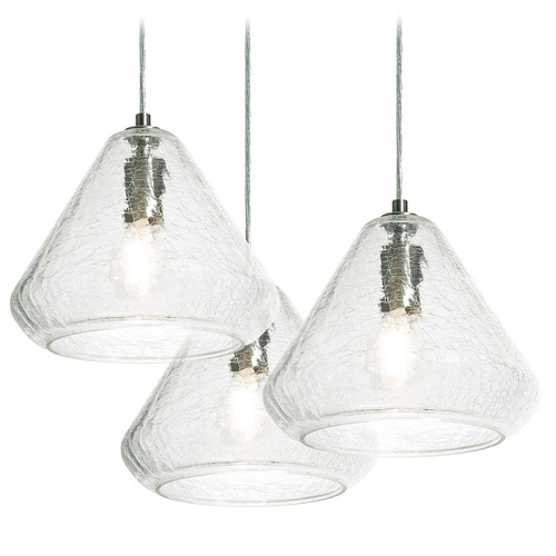 Afx Lighting Armitage Satin Nickel Multi-Light Pendant with Conical Shade