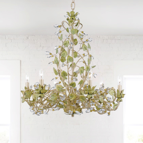 Josie Crystal Chandelier in Champange Green Tea by Crystorama Lighting
