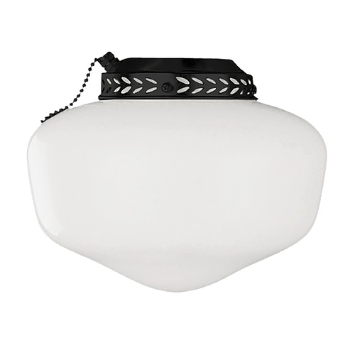 1-Light Aged Bronze Fan Light Kit with Cased White Glass