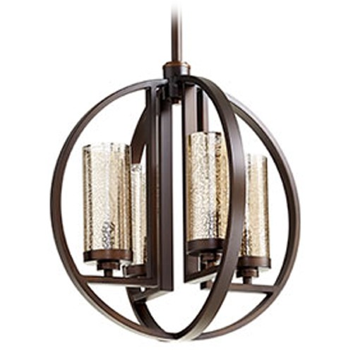 Oil Rubbed Bronze Orb Chandelier with Mercury Glass by Quorum Lighting
