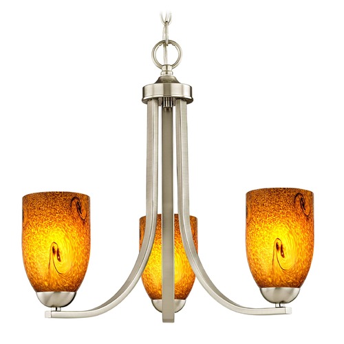 Design Classics Lighting Satin Nickel Mini-Chandelier 5843-09 GL1001D