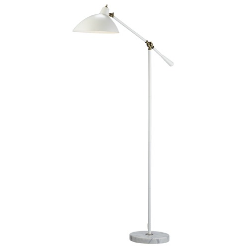 Adesso Home Lighting Mid-Century Modern Swing Arm Lamp Brass / White Peggy by Adesso Home Lighting 3169-02