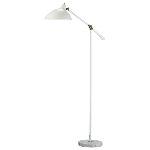 Mid-Century Modern Swing Arm Lamp Brass / White Peggy by Adesso Home Lighting