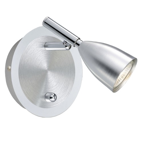 Eglo Lighting Eglo Halva 1 Brushed Aluminum & Chrome Sconce 88359A