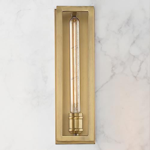 Clifton 15.25-Inch Wall Sconce in Warm Brass by Savoy House