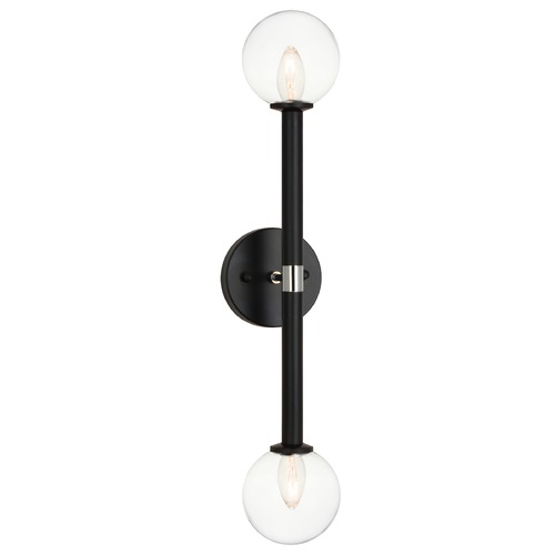 Matteo Lighting Stellar Black & Chrome Sconce by Matteo Lighting W75322BKCL