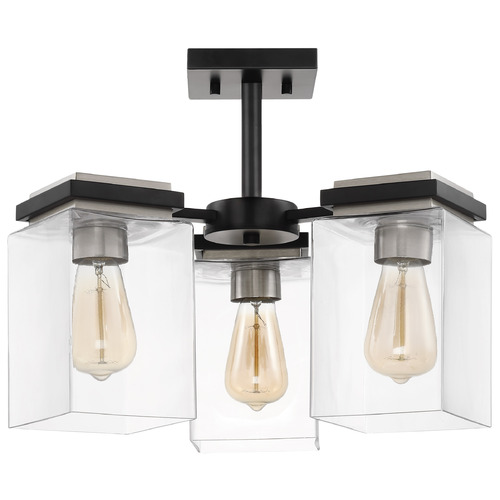 Crossroads 3-Light Semi-Flush in Matte Black by Nuvo Lighting