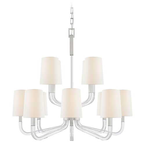 Visual Comfort Signature Collection Chapman & Myers Reagan Medium Chandelier in Nickel by Visual Comfort Signature CHC5903PNCGL