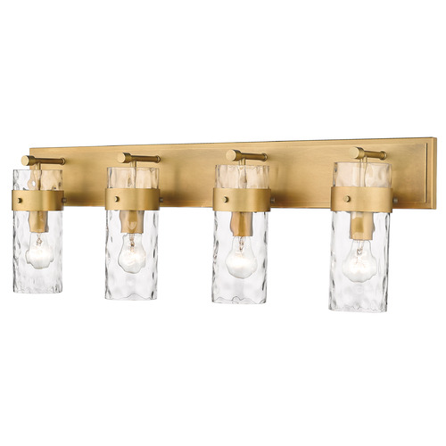 Z-Lite Fontaine Rubbed Brass Bathroom Light by Z-Lite 3035-4V-RB