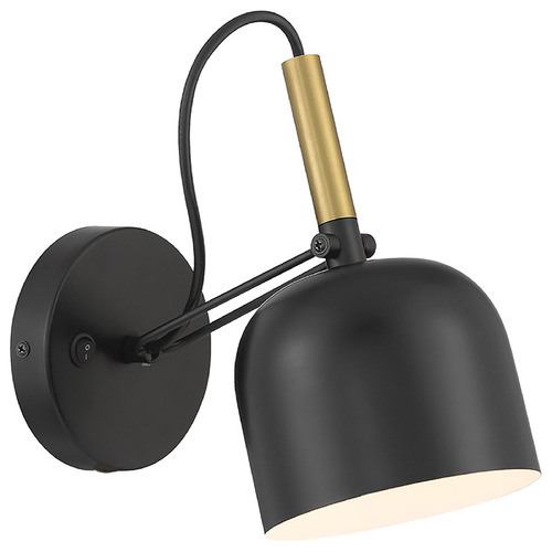 Access Lighting Ponti Black & Antique Brushed Brass LED Switched Sconce by Access Lighting 72018LEDD-BWA