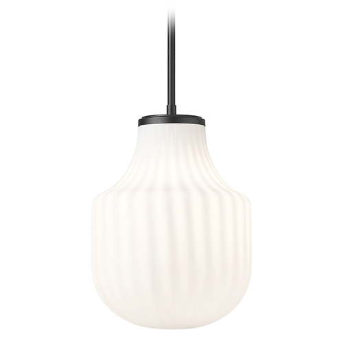 Z-Lite Newbury Matte Black Mini-Pendant Light with Bowl / Dome Shade