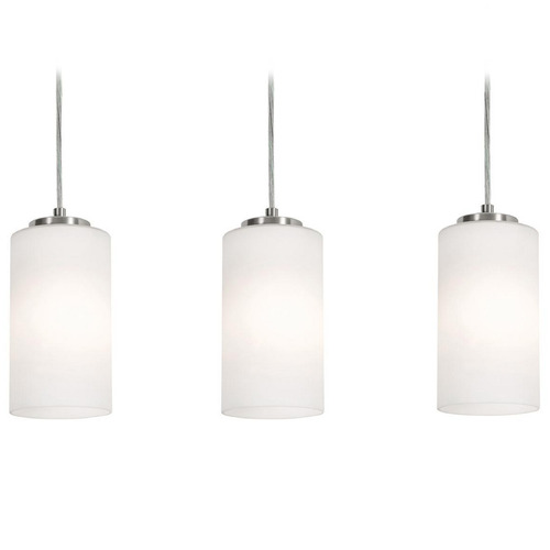 AFX Lighting Afx Lighting Leo Satin Nickel Multi-Light Pendant with Cylindrical Shade LEOP04MBSNLNR3