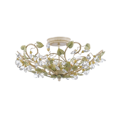 Crystorama Lighting Semi-Flushmount Light in Champange Green Tea Finish 4840-CT