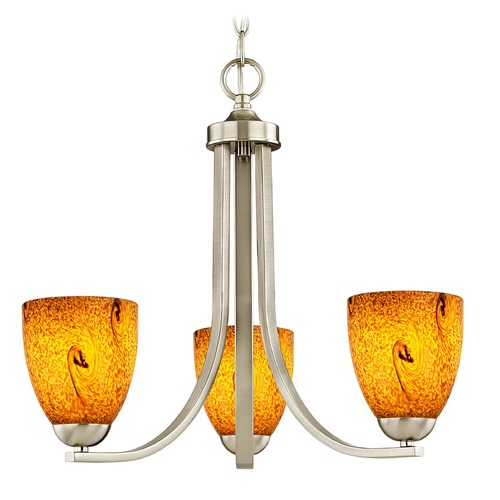 Design Classics Lighting Satin Nickel Mini-Chandelier 5843-09 GL1001MB