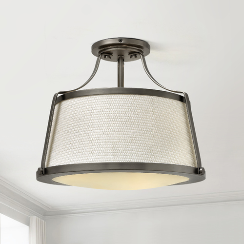 Charlotte 16-Inch Antique Nickel Semi-Flush Mount by Hinkley Lighting
