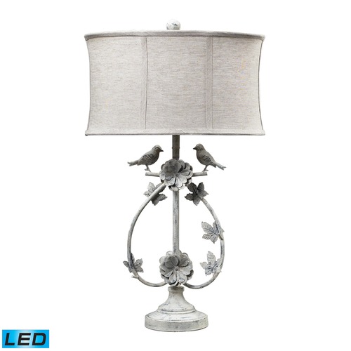 Elk Lighting Dimond Lighting Antique White LED Table Lamp with Oval Shade 113-1134-LED