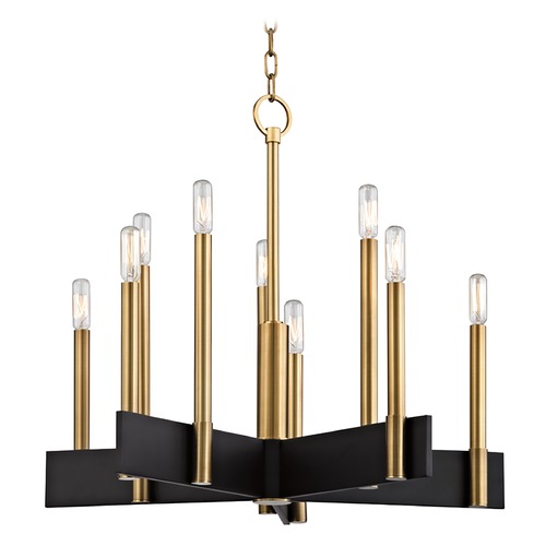 Abrams Brass 10-Light Chandelier by Hudson Valley Lighting